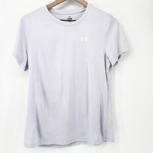 Under Armour Women’s Lavender Logo Tee Medium Athletic Short Sleeve Top Pastel